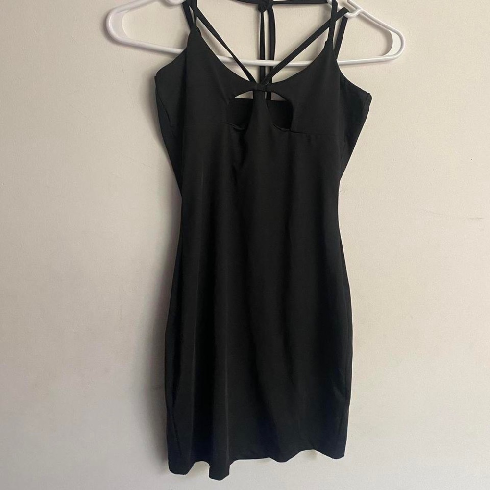 NWOT Strappy Mini Hourglass Black Dress